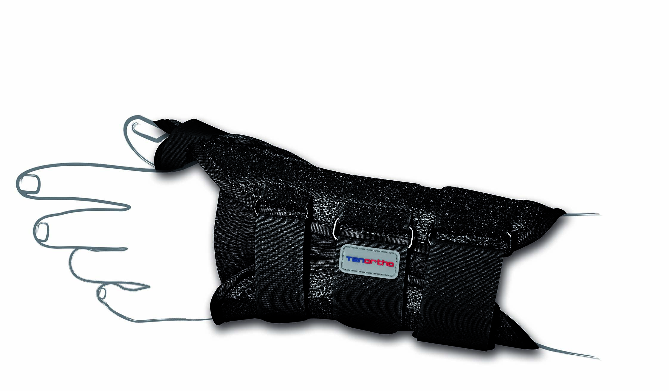 Tutore per polso con presa pollice DRYPOL II in tessuto traspirante con stecche (dorsale/palmare) rigide