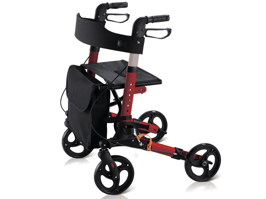 Compact GIMA – Rollator compatto pieghevole con portabastone