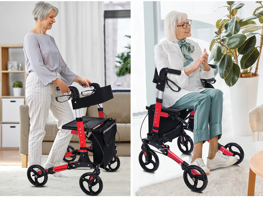Compact GIMA – Rollator compatto pieghevole con portabastone - immagine 5