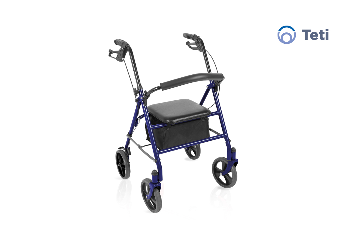 Rollator Pieghevole in Acciaio con Seduta Imbottita e Schienale Moretti Teti