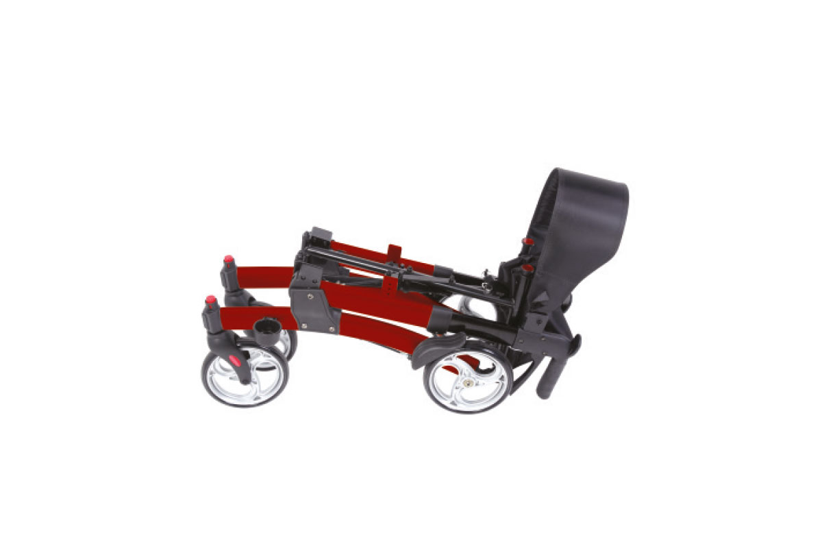 Rollator Pieghevole a Passeggino in Alluminio con Seduta e Schienale Moretti Artemis - immagine 2