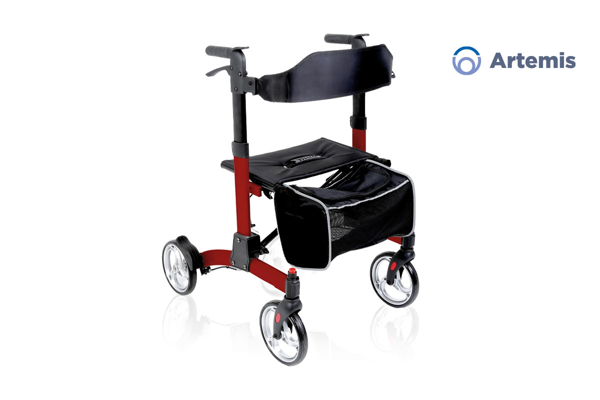 Rollator Pieghevole a Passeggino in Alluminio con Seduta e Schienale Moretti Artemis